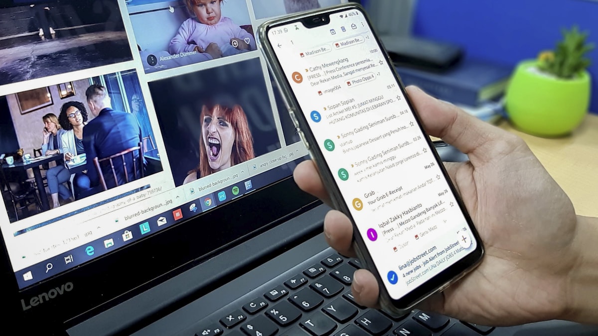 Email audit on mobile and laptop